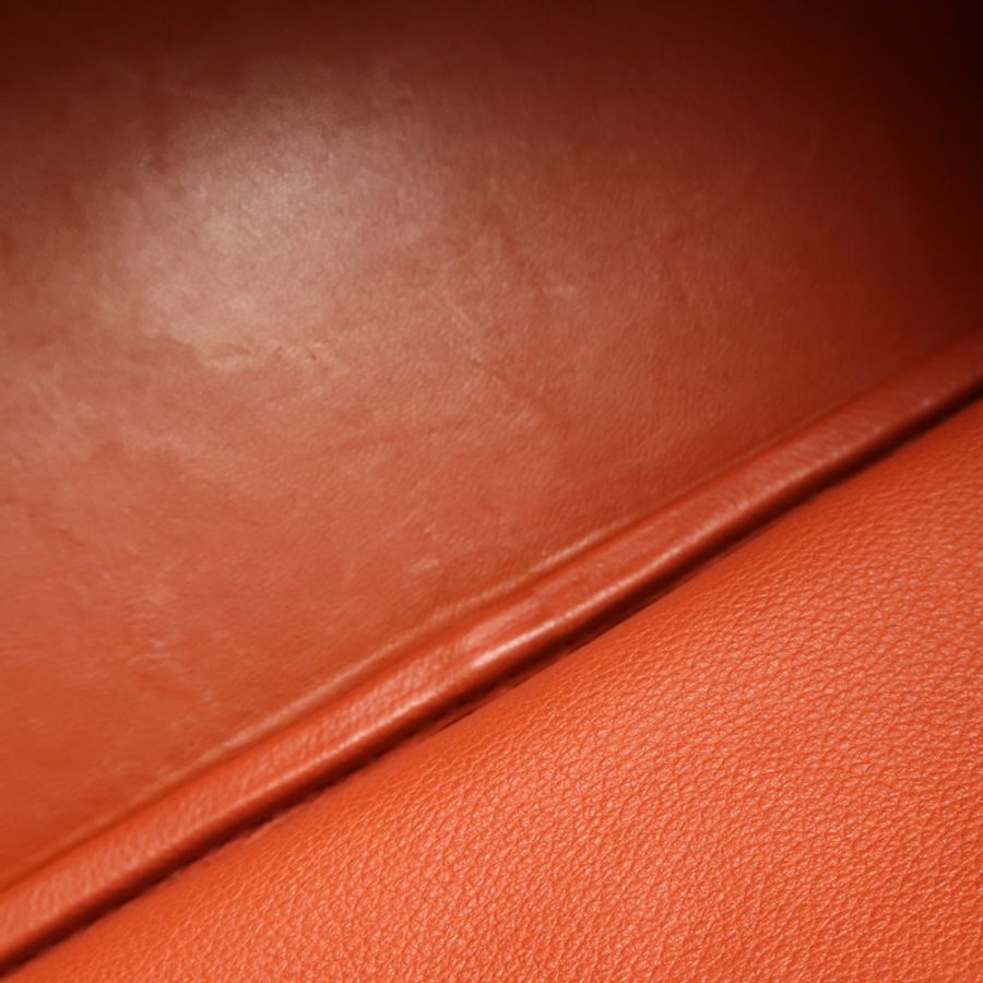 HERMES Evercolor皮革Lindy 30銀扣手挽肩背兩用袋Brique-15