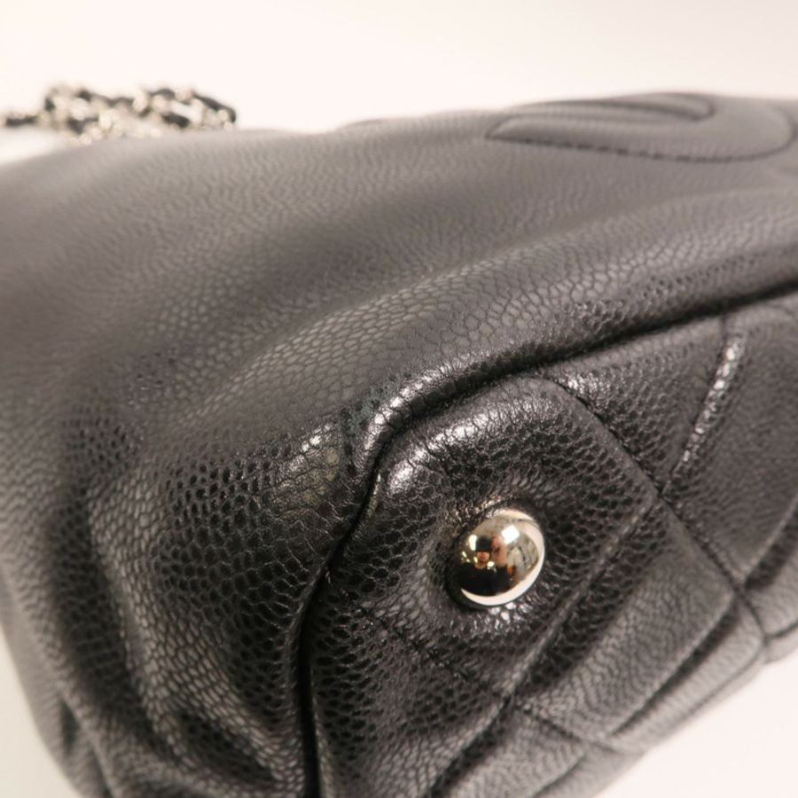 CHANEL 牛皮皮革Chain Shoulder Bag銀扣鏈帶肩背袋-11