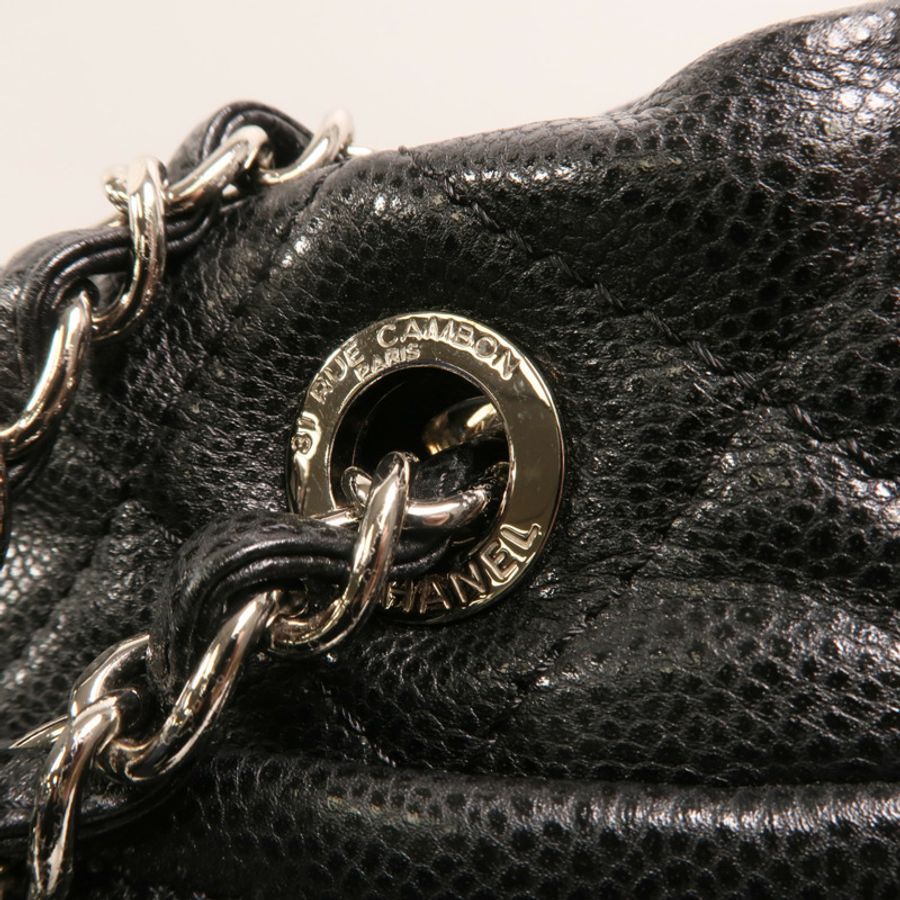 CHANEL 牛皮皮革Chain Shoulder Bag銀扣鏈帶肩背袋-15