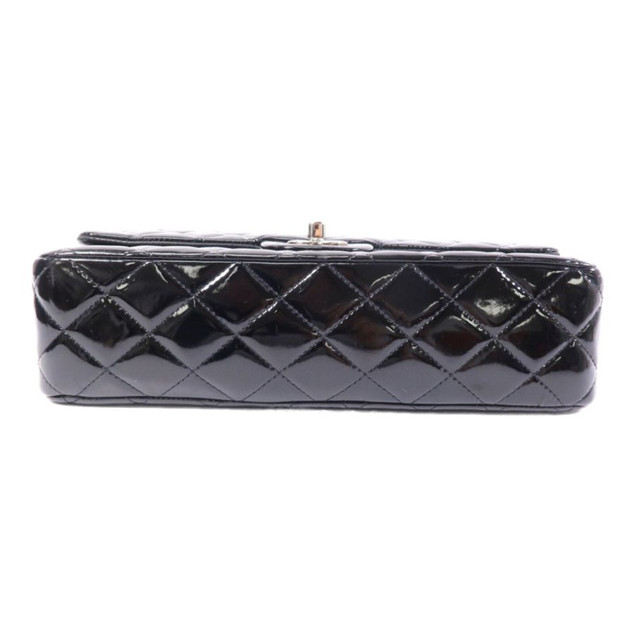CHANEL 漆皮皮革Classic 25銀扣鏈帶肩背袋-3