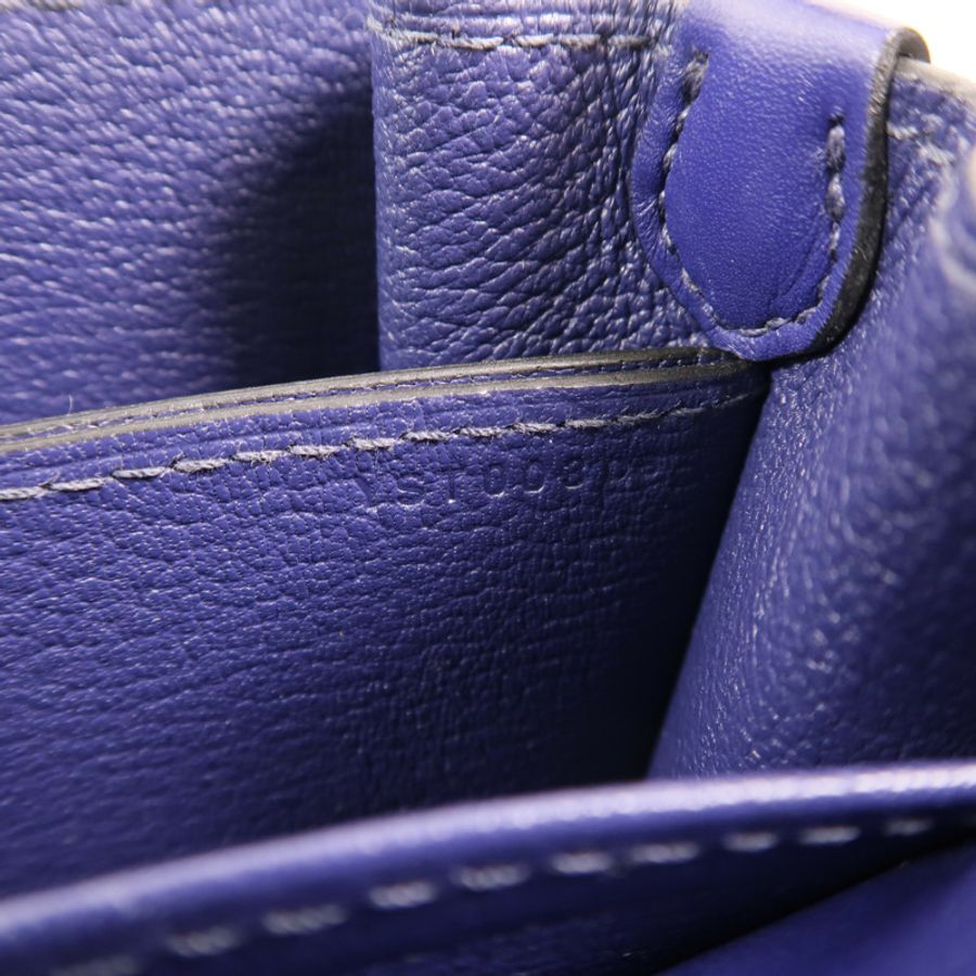 HERMES Evercolor皮革Roulis 23金扣肩背袋Bleu Electrique-6