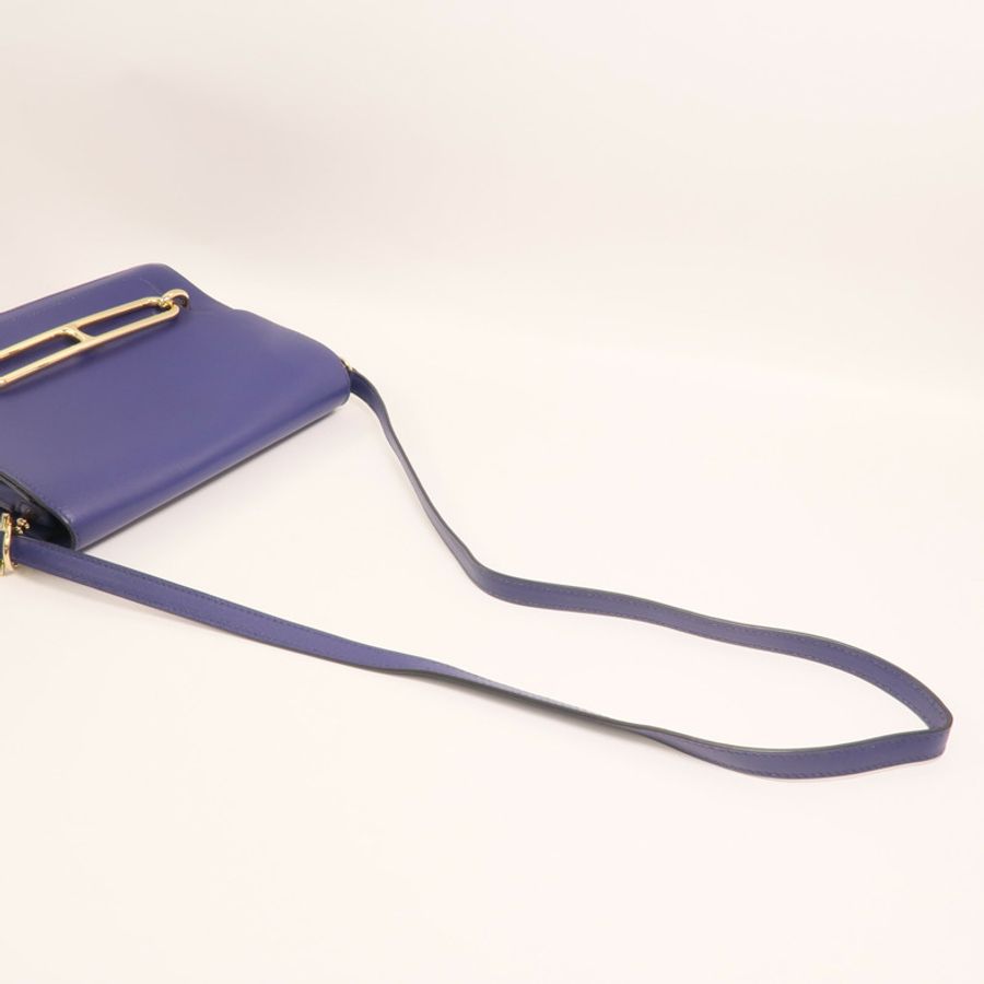 HERMES Evercolor皮革Roulis 23金扣肩背袋Bleu Electrique-7