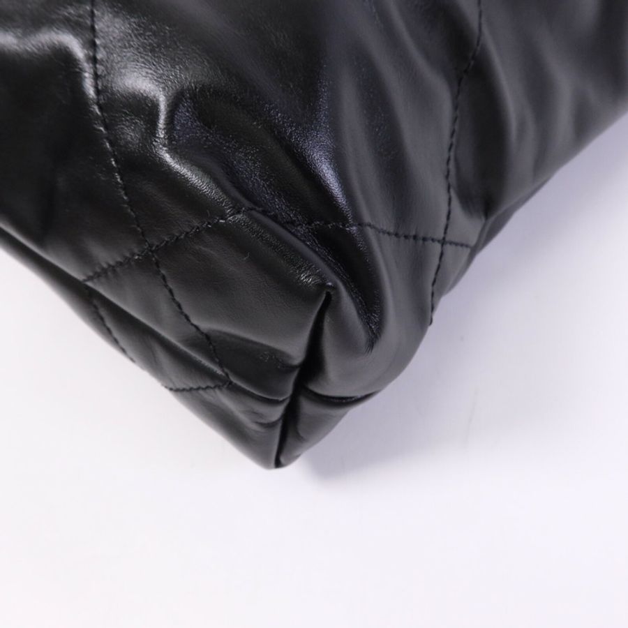 CHANEL 牛皮皮革C22 Mini金扣鏈帶手挽肩背兩用袋-13