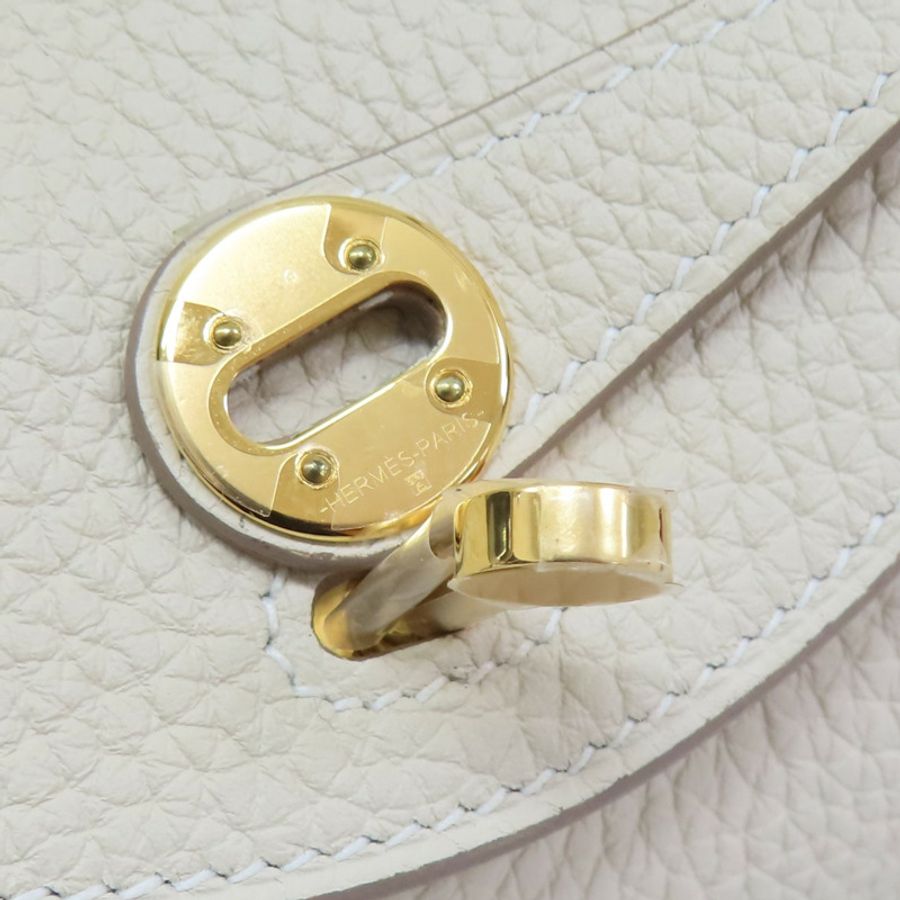 奶昔白 Clemence牛皮 Mini Lindy 肩背包 Z刻 金釦【HERMES 愛馬仕】 H079086CC-7
