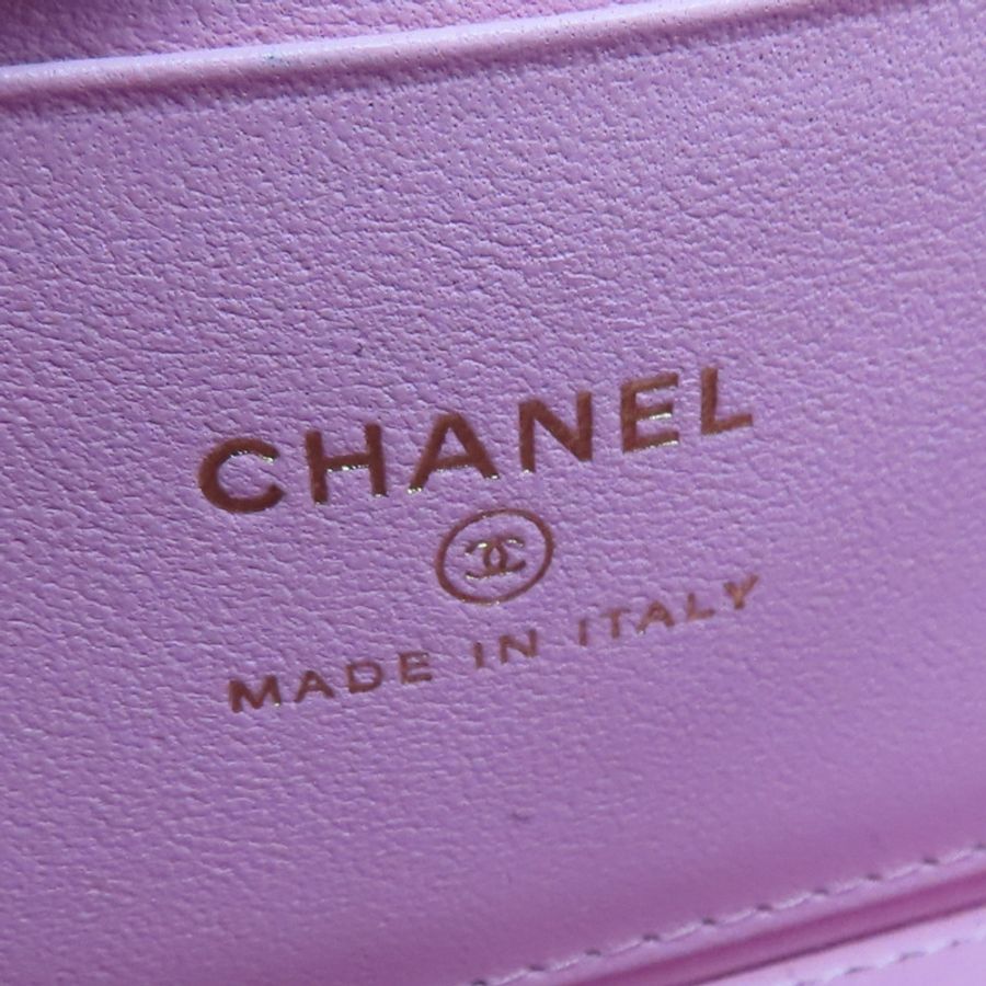 黑色 菱格紋 羊皮 Vanity Case 化妝 鍊帶 肩背包【CHANEL 香奈兒】 AP2199-7