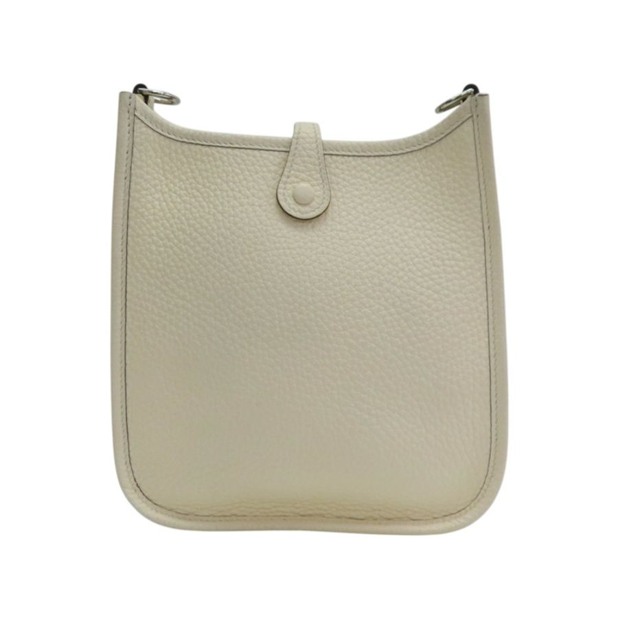 奶油白 Clemence牛皮 Evelyne Mini 肩背包 Z刻 銀扣【HERMES 愛馬仕】 H069426CK-1
