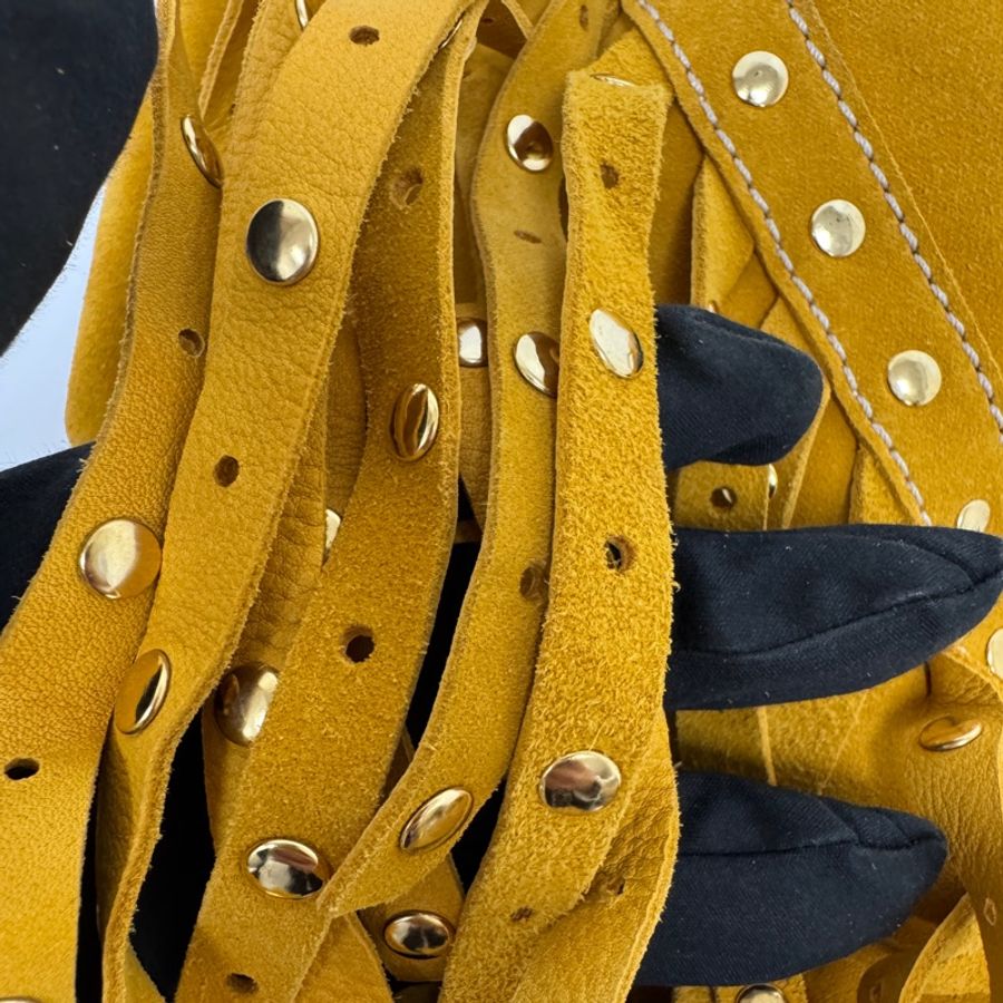 【赫蒂國際精品】 Loewe 羅意威 黃色絨面革 (Suede) 手提包 vintage-12
