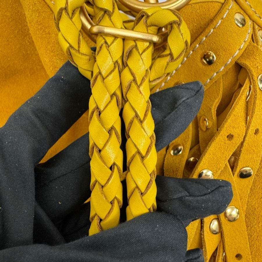 【赫蒂國際精品】 Loewe 羅意威 黃色絨面革 (Suede) 手提包 vintage-14