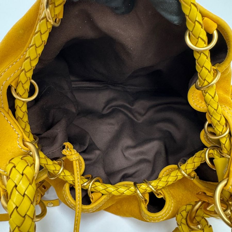 【赫蒂國際精品】 Loewe 羅意威 黃色絨面革 (Suede) 手提包 vintage-23