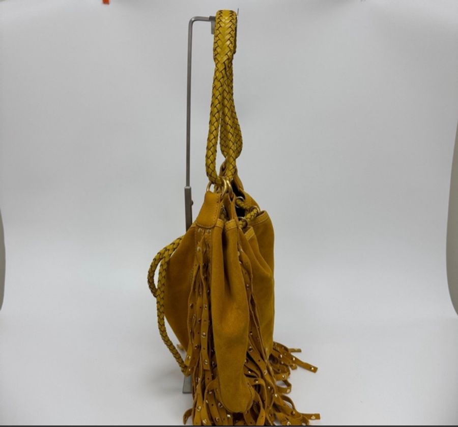 【赫蒂國際精品】 Loewe 羅意威 黃色絨面革 (Suede) 手提包 vintage-5