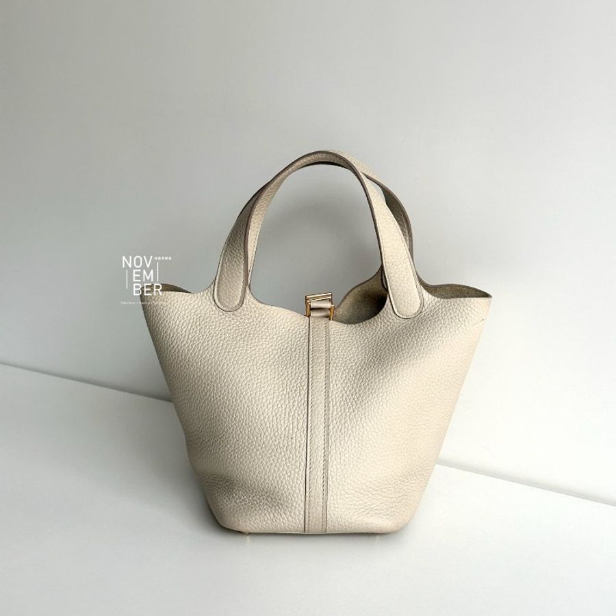 95新🤍 全配有購證🙌🏻 Hermès 愛馬仕 Picotin18 冰川白金釦-5