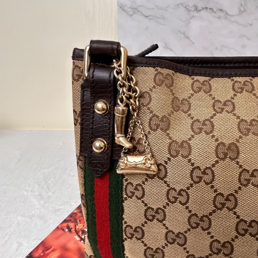 Gucci 雙G 帆布 Jolicoeur 郵差包斜背包-13