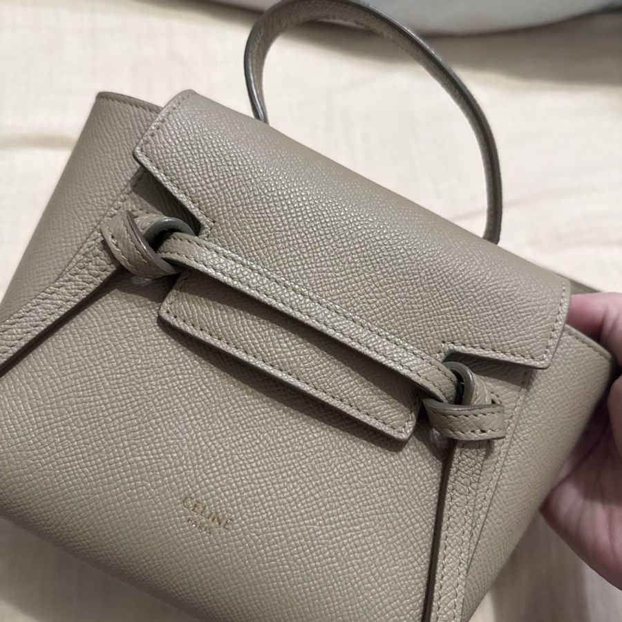 Celine Pico Belt 鯰魚包 奶茶色-0