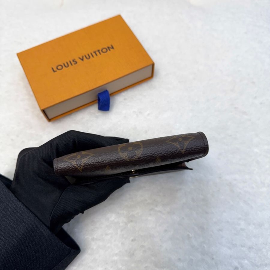LouisVuitton路易威登LV原花Monogram咖啡色Victorine三折短夾錢包M62472-4