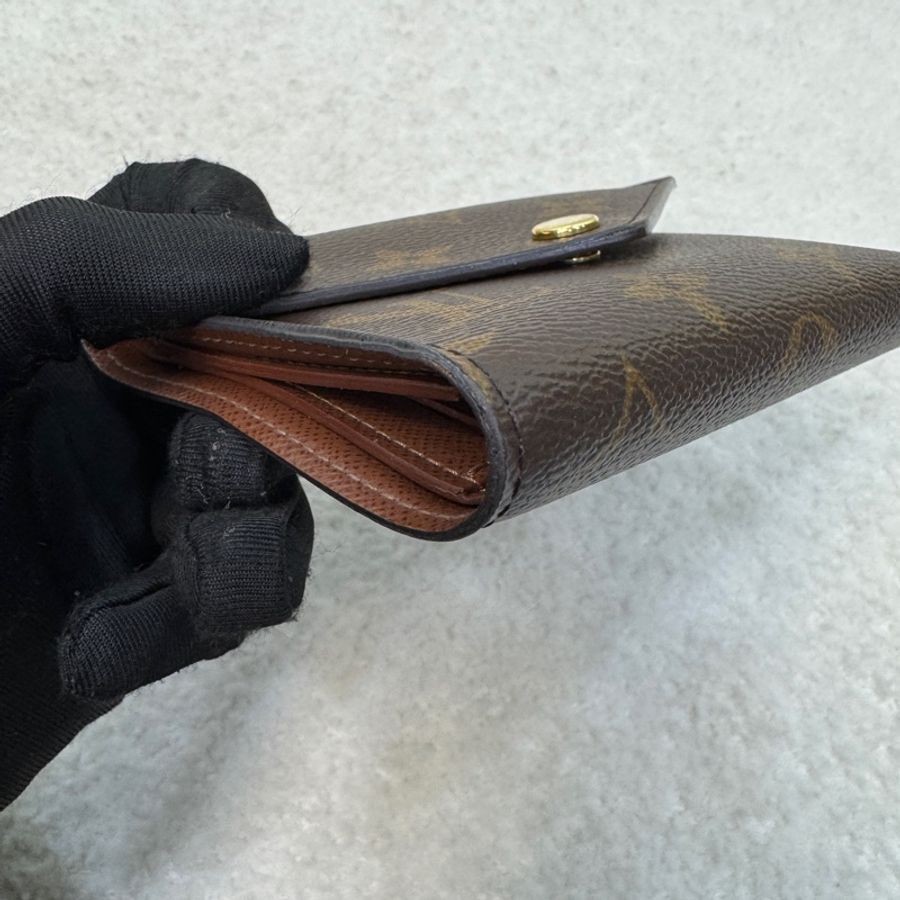 LouisVuitton路易威登LV原花Monogram咖啡色Victorine三折短夾錢包M62472-10