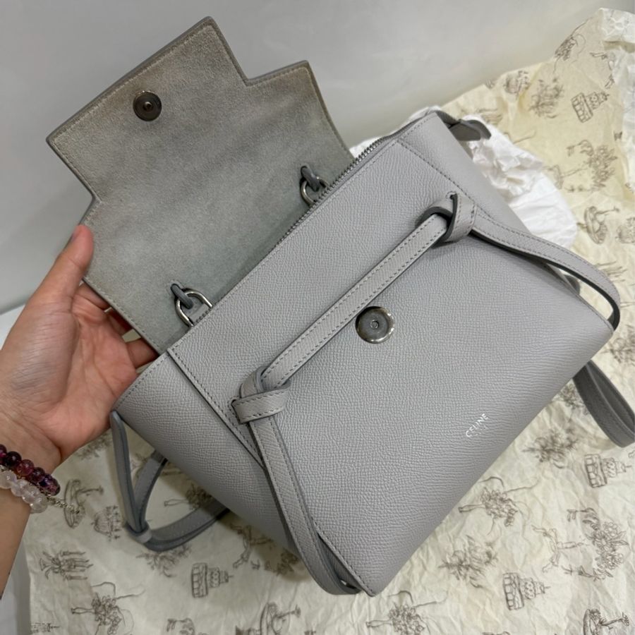 old celine belt bag nano 灰藍 小號-6