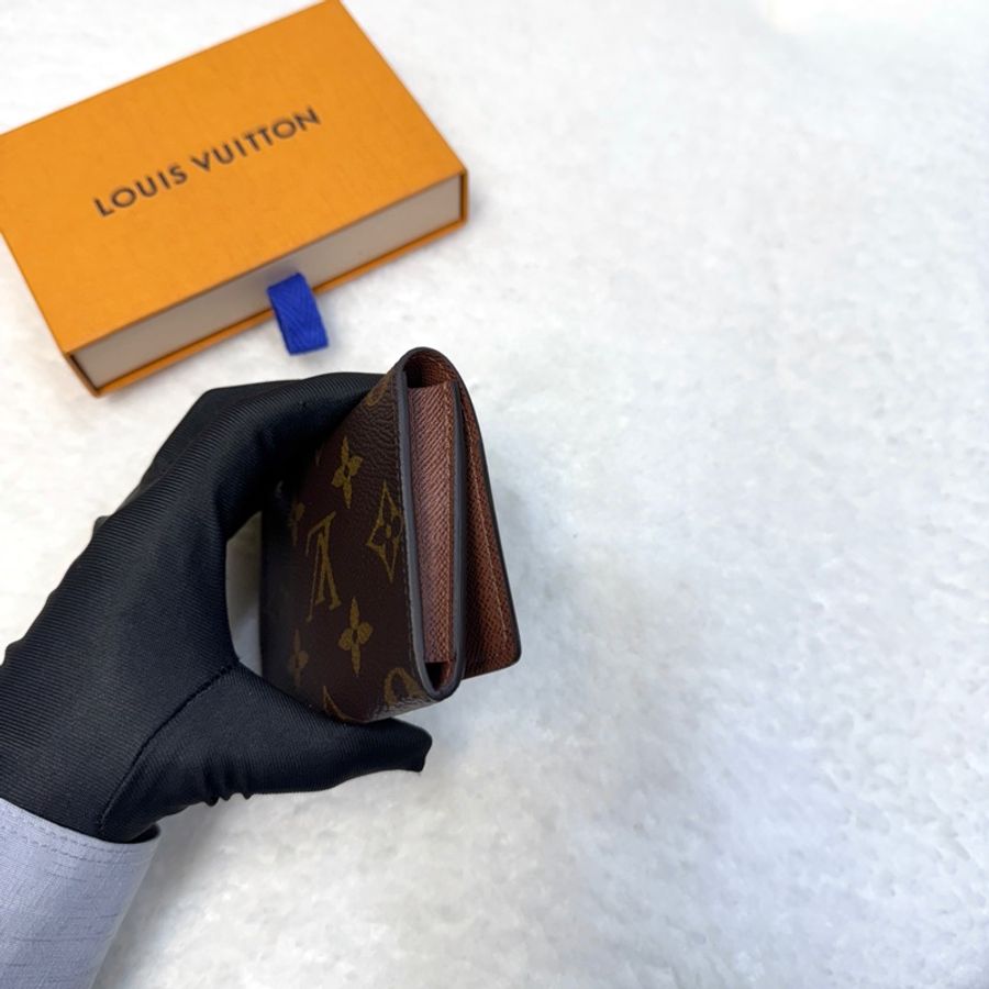 LouisVuitton路易威登LV原花Monogram咖啡色EnveloppeCarteDeVisite名片夾卡片套M63801-2