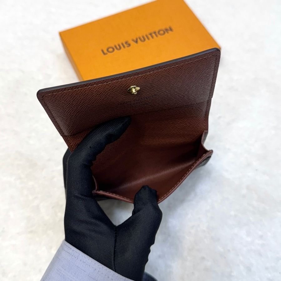 LouisVuitton路易威登LV原花Monogram咖啡色EnveloppeCarteDeVisite名片夾卡片套M63801-7