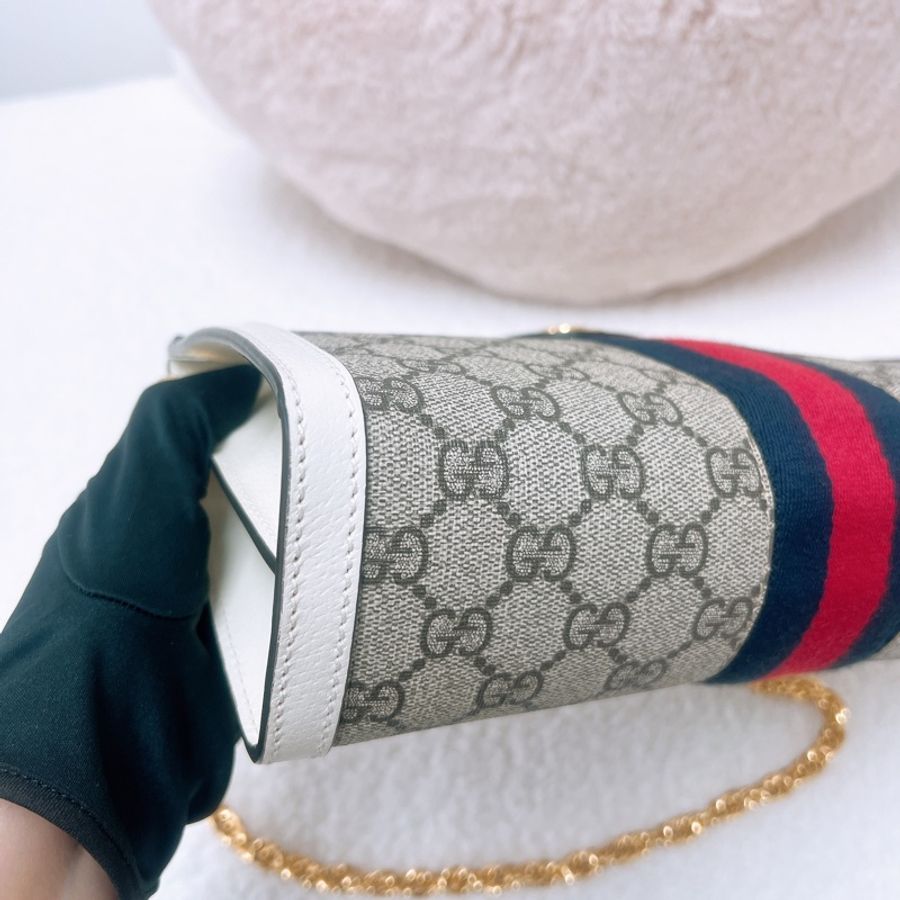 Gucci ophidia hobo 白色老花鏈條包-3