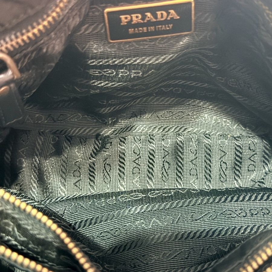 PRADA 黑金尼龍手提/單肩包-7