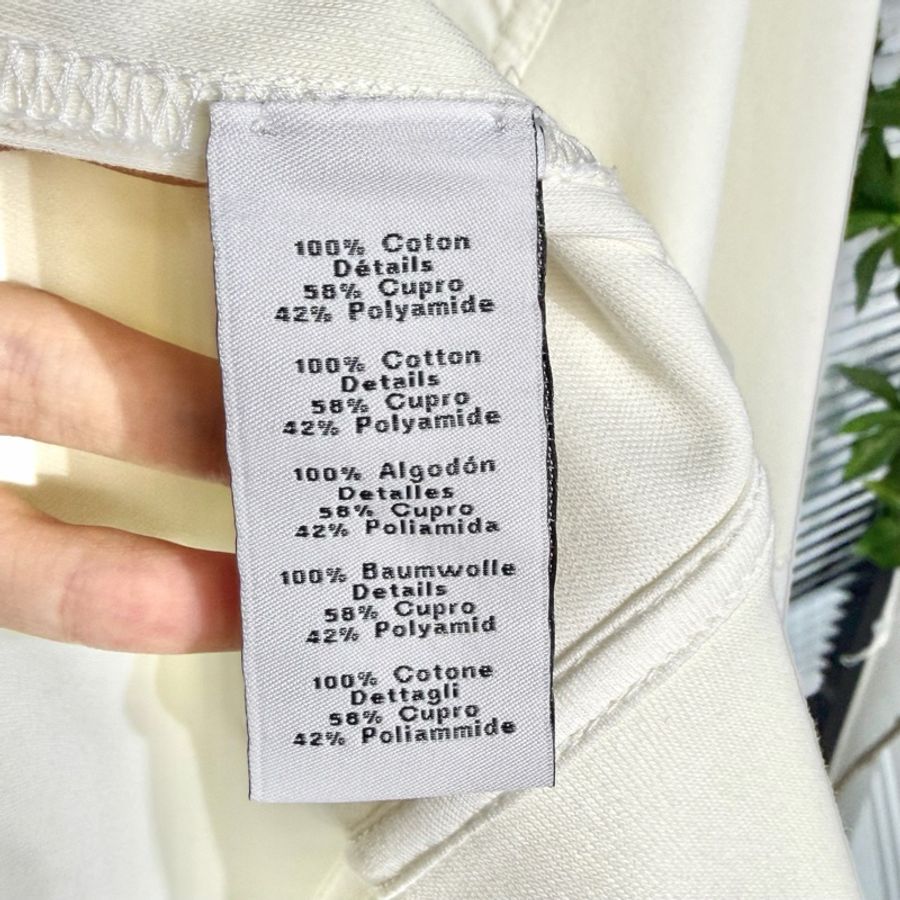 【全新原吊牌】 Hermès 愛馬仕 衛衣 L碼 尼龍拼接 莫康棉 螺紋領口 米白色-4