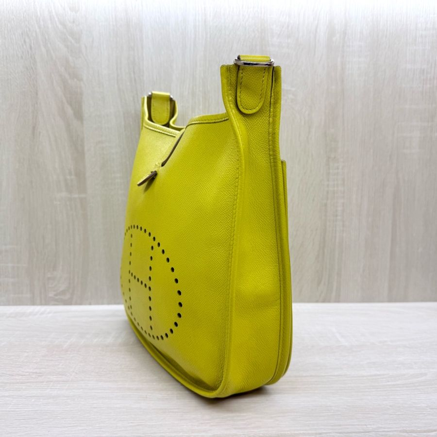 HERMES 💛9R萊姆黃EPSOM皮Evelyne29cm-9