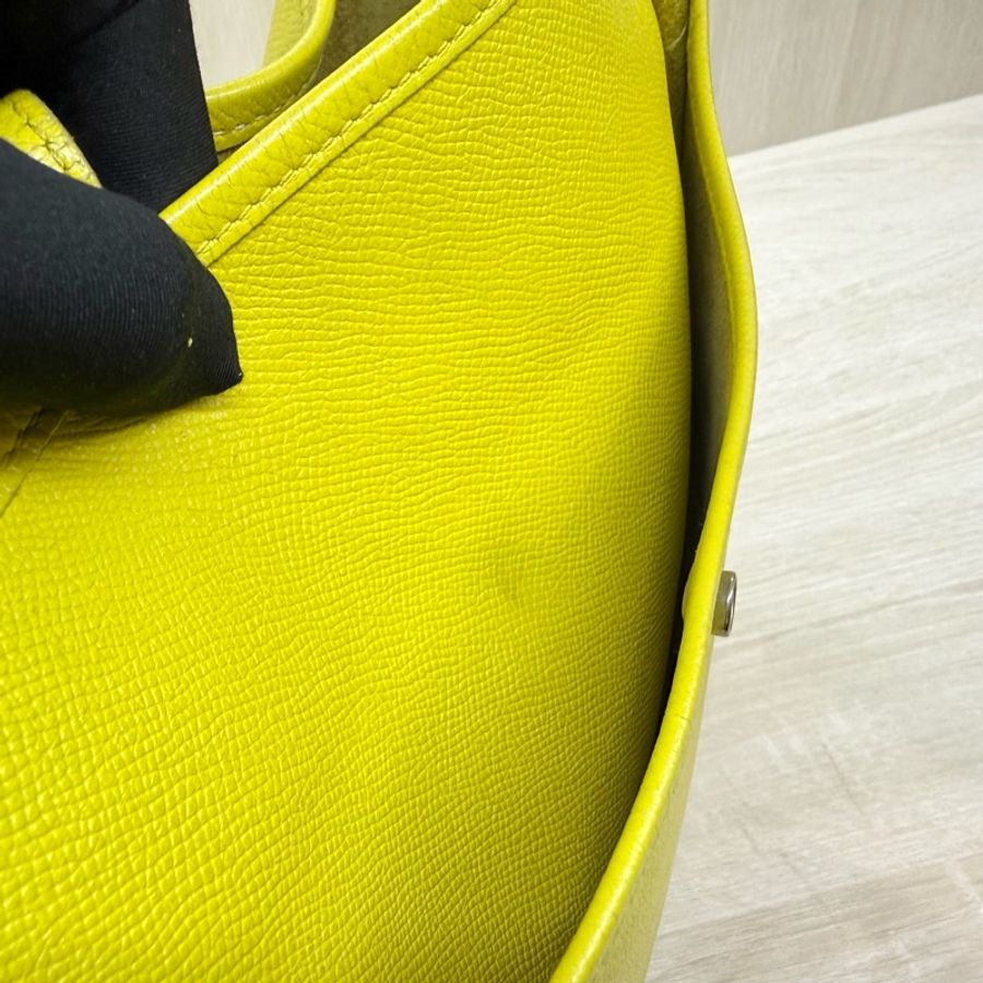 HERMES 💛9R萊姆黃EPSOM皮Evelyne29cm-15
