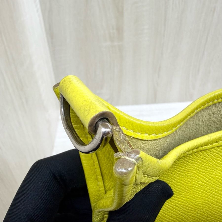 HERMES 💛9R萊姆黃EPSOM皮Evelyne29cm-21