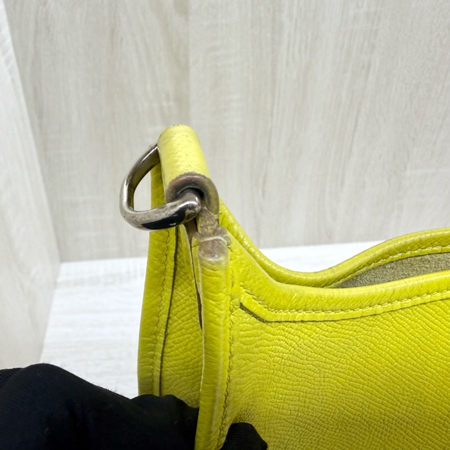 HERMES 💛9R萊姆黃EPSOM皮Evelyne29cm-23