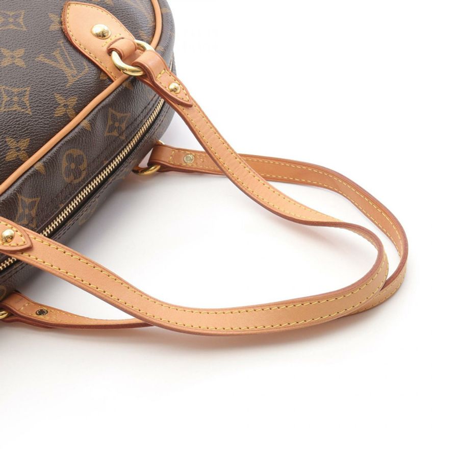 原棕色花帆布Montorgueil PM肩背【LOUIS VUITTON LV 路易威登】M95565-9