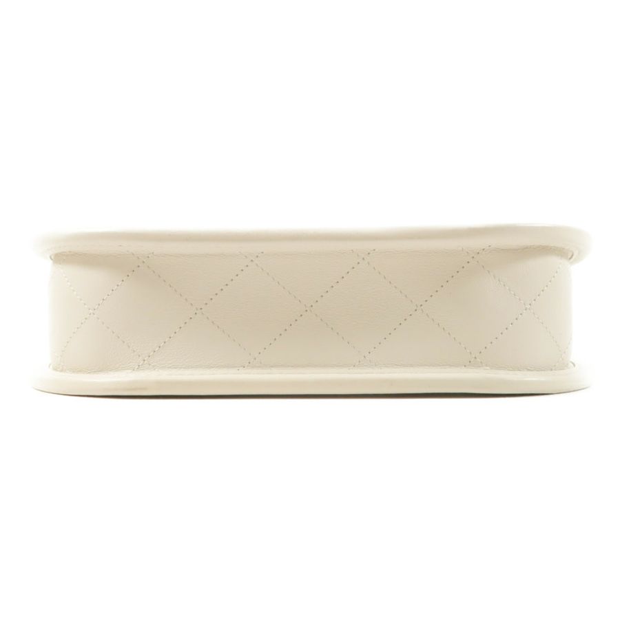 CHANEL 牛皮皮革Hobo Bag金扣鏈帶手挽肩背兩用袋-3