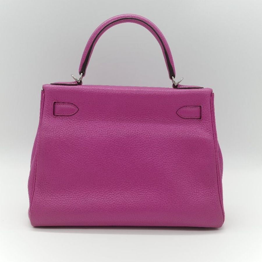Hermès 愛馬仕 Kelly 28 凱莉 28 玉蘭粉 TOGO 牛皮 銀扣 手提包 斜背 兩用包-4