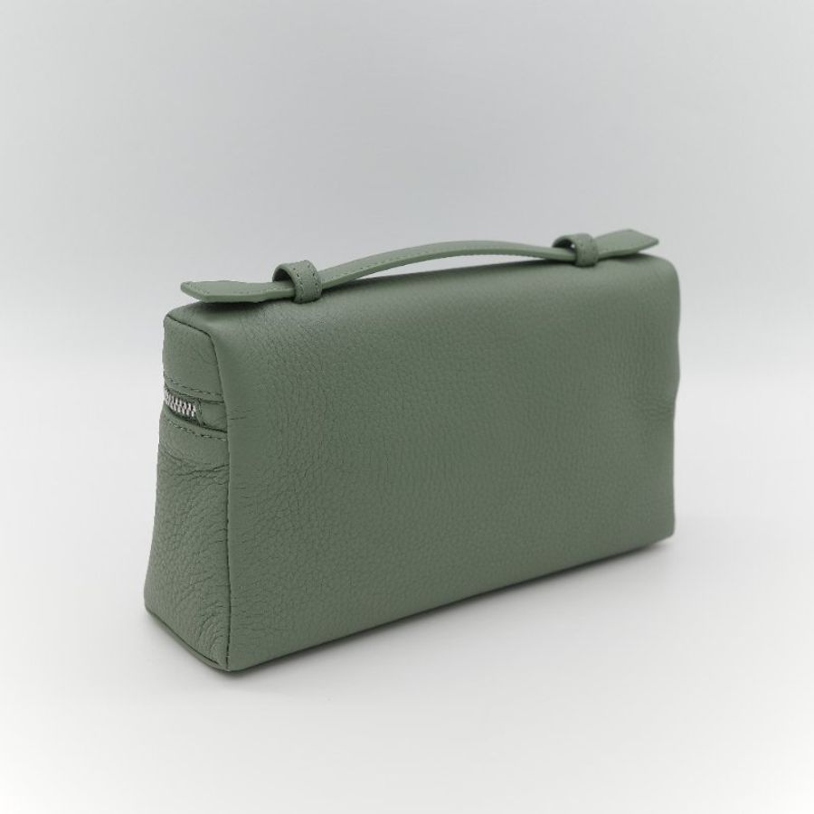 (全套全配♥️)Loro Piana Extra Pocket L19 綠色 小牛皮 手提包 斜背包 化妝包-5