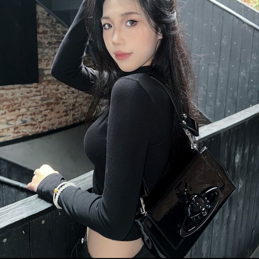 【Nana女孩看過來🖤朋克主義🤘🏻全網稀有】Vivienne Westwood 西太后 HAZEL 手提|斜揹|單肩包 中號 黑色-1