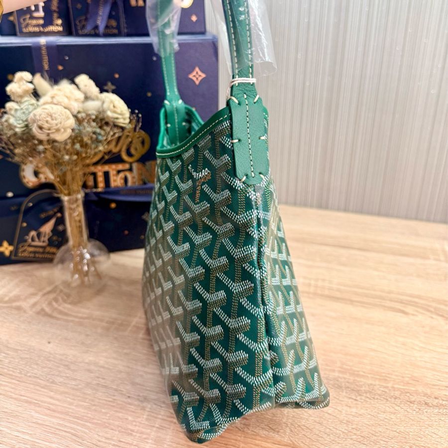 Goyard mini HOBO綠色戈雅迷你HOBO肩背手提托特包購物包-12