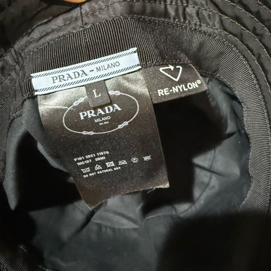 ✨近全新 prada 黑色漁夫帽L 黑色 漁夫帽 經典 Prada Milano-2