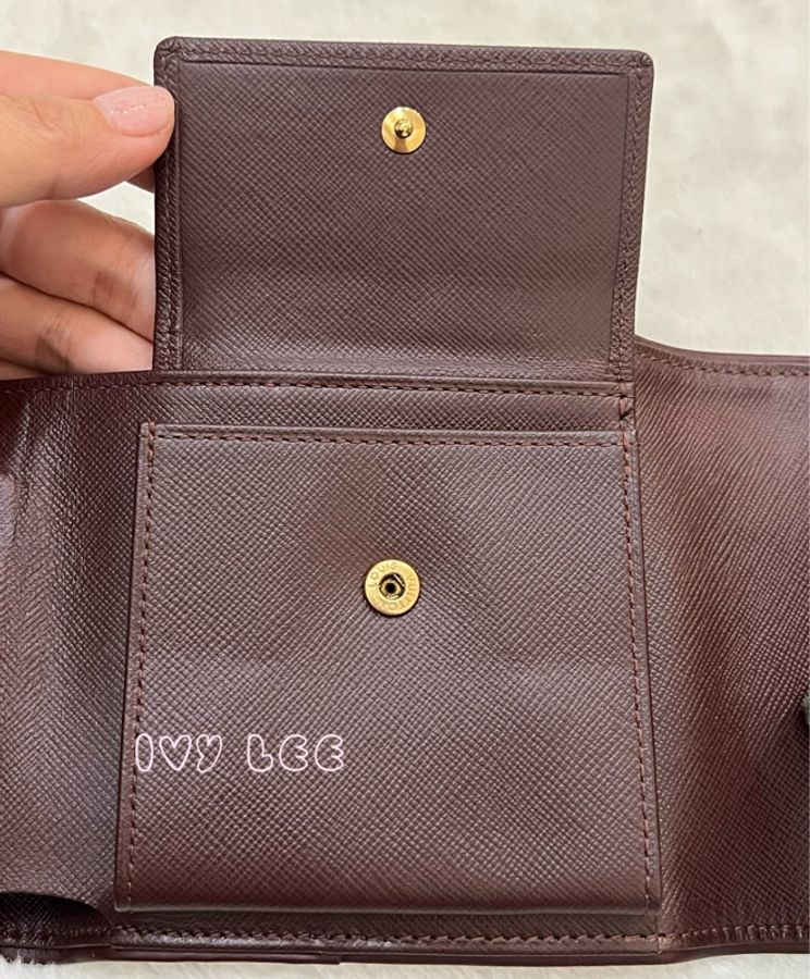 LOUIS VUITTON  Monogram單寧 短夾 櫻桃紅 M92241正品 二手精品-9