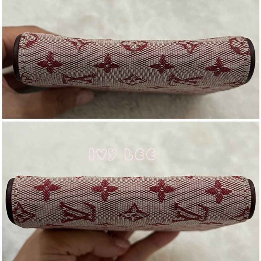 LOUIS VUITTON  Monogram單寧 短夾 櫻桃紅 M92241正品 二手精品-19