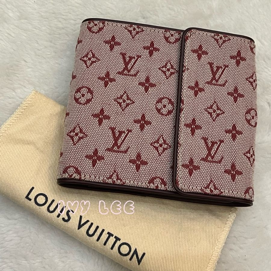 LOUIS VUITTON  Monogram單寧 短夾 櫻桃紅 M92241正品 二手精品-27