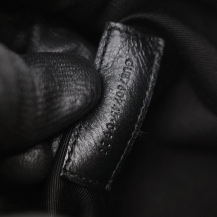 Saint Laurent 聖羅蘭 黑色 山型紋 羊皮 鏈條 束口手袋 斜挎包 水桶包-34