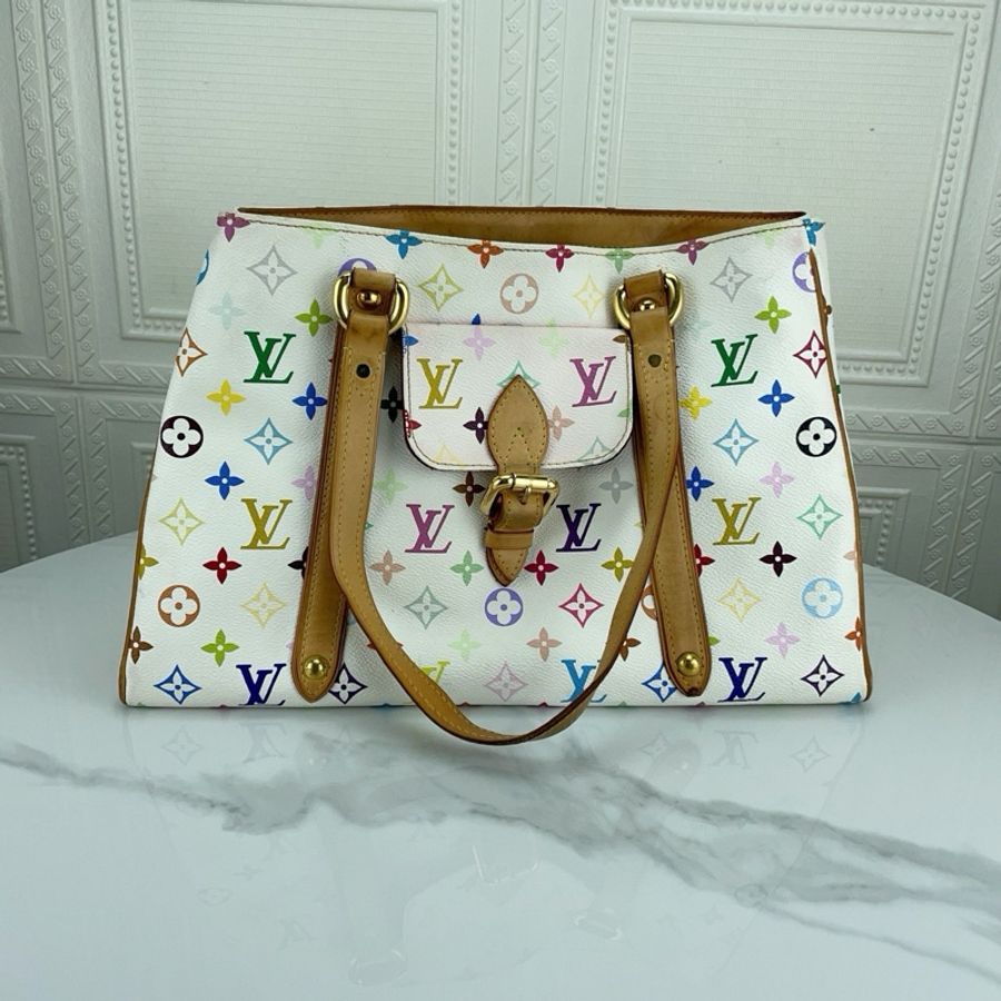 LV 路易威登白三彩村上隆联名tote包-10