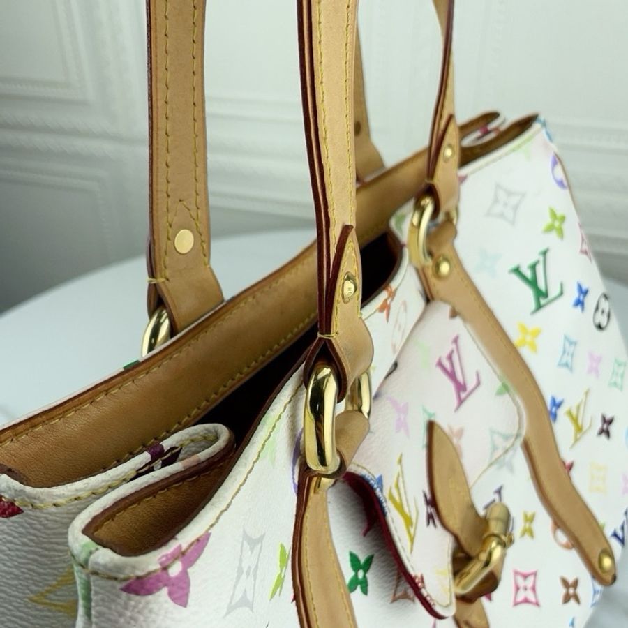 LV 路易威登白三彩村上隆联名tote包-19