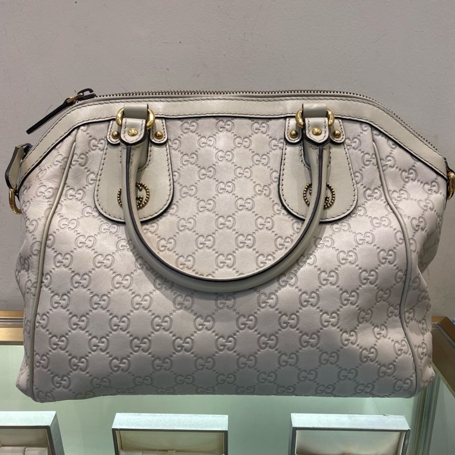 GUCCI/古馳 白色全皮手提斜挎包 尺寸:36×25×-0