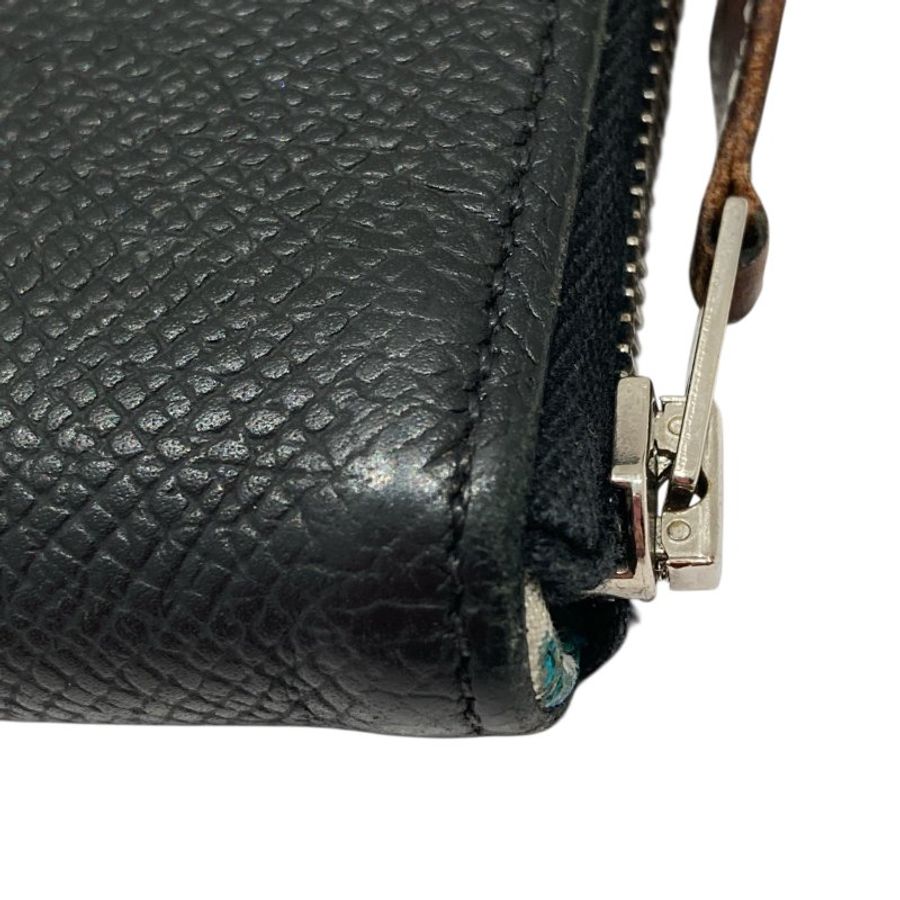 HERMES AZAP LONG SILKIN 長夾 絲巾 黑色-8