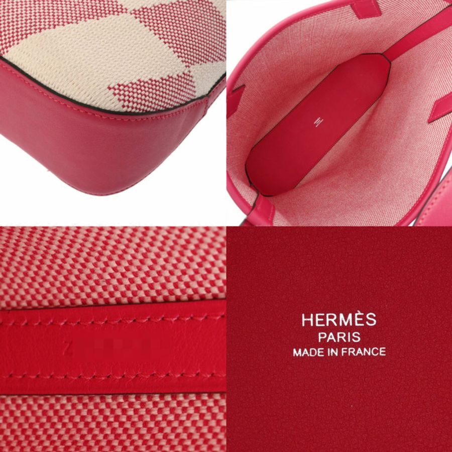 愛馬仕 H Ambie PM 27 2WAY Framboise Beige Z Stamp(約2021年)女士 Toile Veau Swift 手提包 A級二手 Ginzo-10