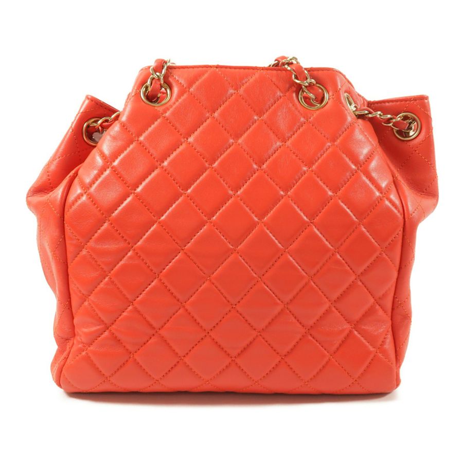 CHANEL 羊皮皮革Chain Shoulder金扣肩背袋-1