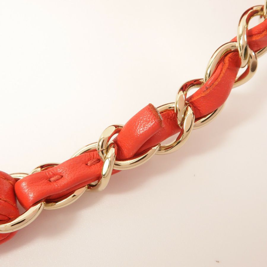 CHANEL 羊皮皮革Chain Shoulder金扣肩背袋-19
