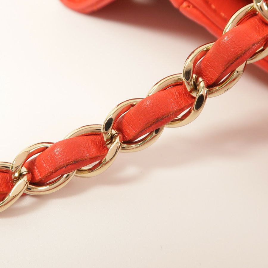 CHANEL 羊皮皮革Chain Shoulder金扣肩背袋-20