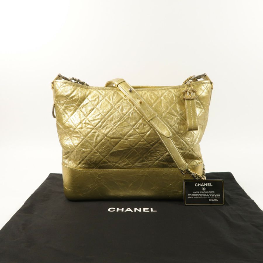 CHANEL 牛皮皮革Gabrielle Large鏈帶肩背袋-10