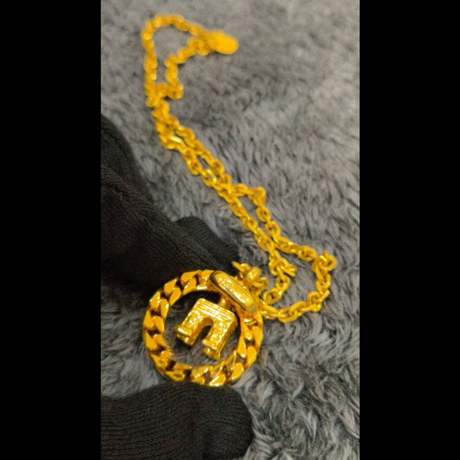 🍀Celine Vintage🍀 凱旋門金屬圓環項鍊-11
